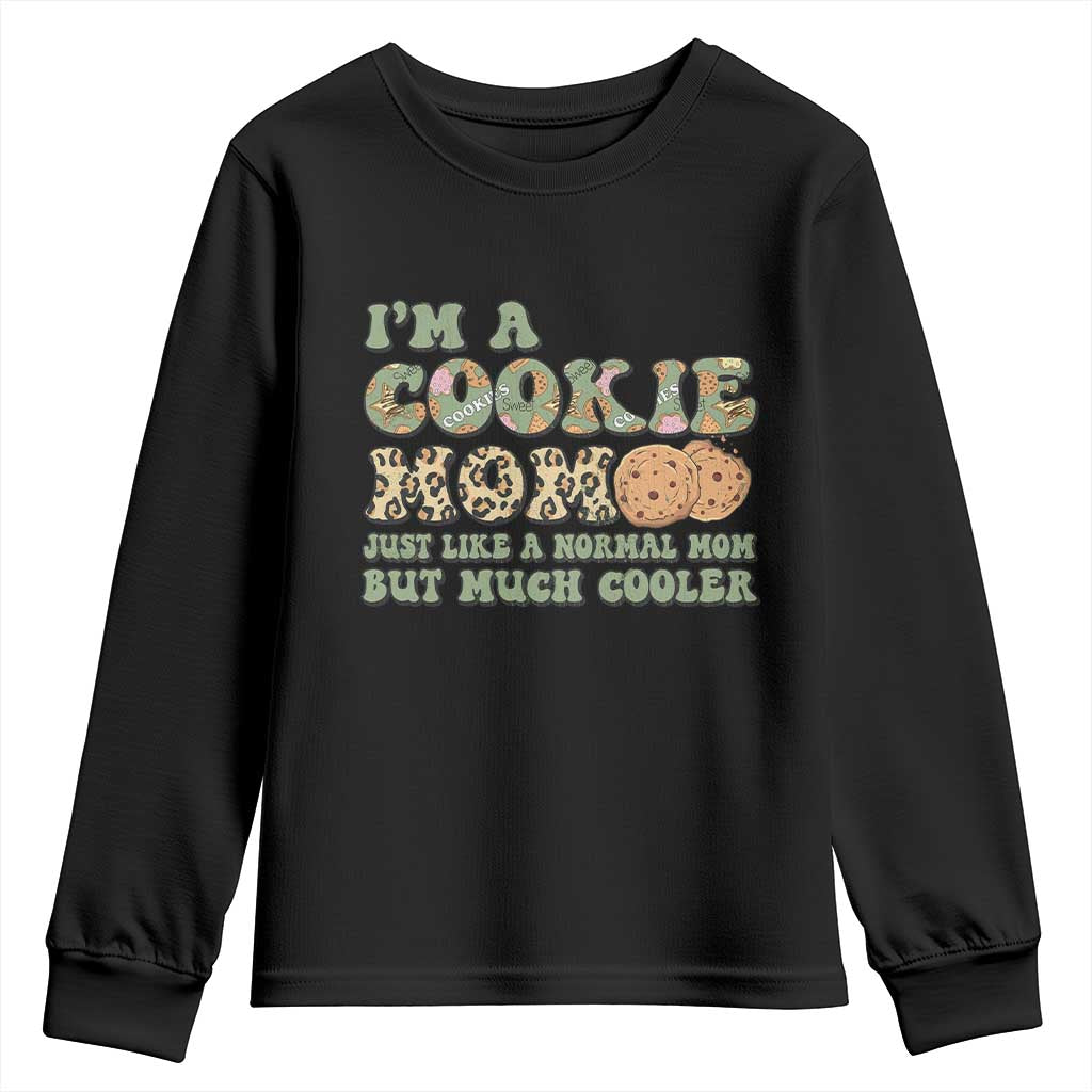 Funny Scout Girl Mom Youth Sweatshirt I'm A Cookie Mom Cookie Dealer Troop Leader TS02 Black Print Your Wear