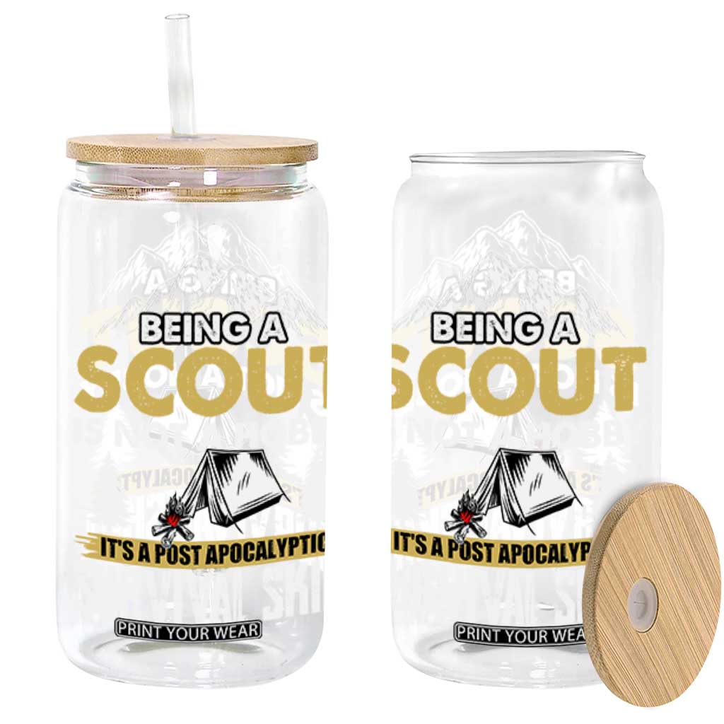 Funny Scout Glass Can Being A Scout Is Not A Hobby It's A Survial Skill Scouting TS02 Black Print Your Wear