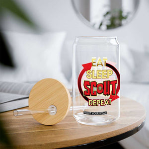 Funny Scout Glass Can Eat Sleep Scout Repeat Scouting Lovers Camping Hiking Outdoors TS02 Print Your Wear