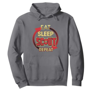 Funny Scout Hoodie Eat Sleep Scout Repeat Scouting Lovers Camping Hiking Outdoors TS02 Charcoal Print Your Wear