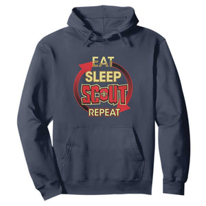 Funny Scout Hoodie Eat Sleep Scout Repeat Scouting Lovers Camping Hiking Outdoors TS02 Navy Print Your Wear