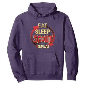 Funny Scout Hoodie Eat Sleep Scout Repeat Scouting Lovers Camping Hiking Outdoors TS02 Purple Print Your Wear
