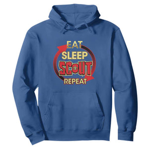 Funny Scout Hoodie Eat Sleep Scout Repeat Scouting Lovers Camping Hiking Outdoors TS02 Royal Blue Print Your Wear