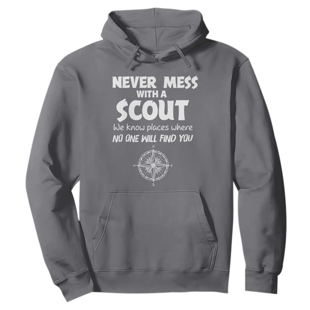 Funny Scout Hoodie Never Mess With A Scout Compass TS02 Charcoal Print Your Wear
