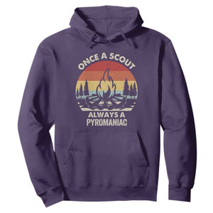 Funny Scout Hoodie Once A Scout Always A Pyromaniac Adventure Retro TS02 Purple Print Your Wear