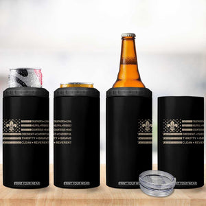 Funny Scout Leader Camping USA American Flag 4 in 1 Can Cooler Tumbler TS11 Print Your Wear
