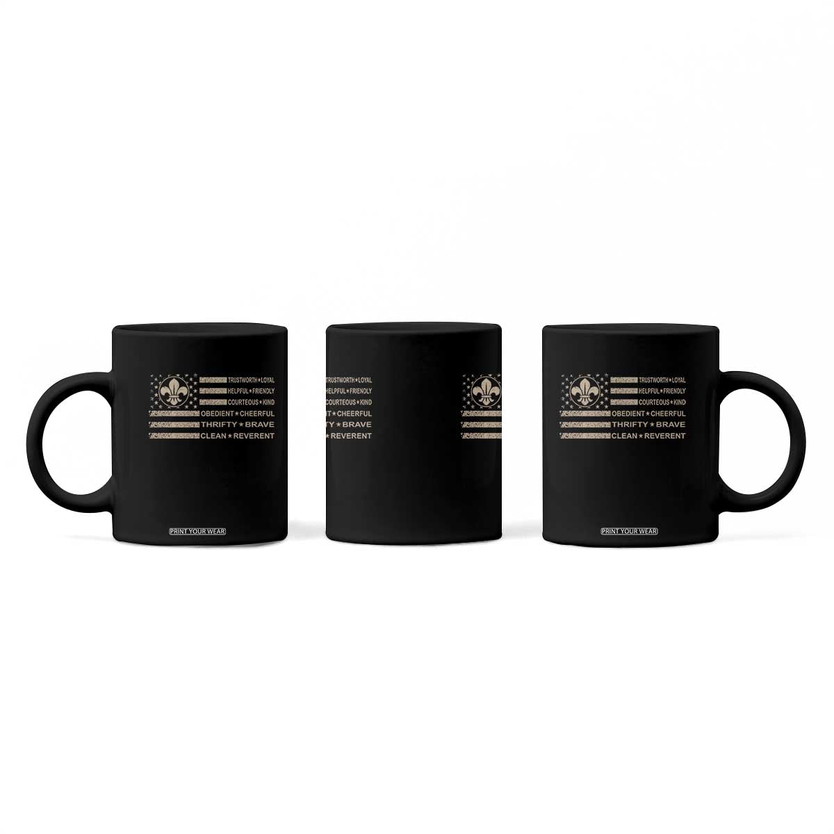 Funny Scout Leader Camping USA American Flag Coffee Mug TS11 Print Your Wear
