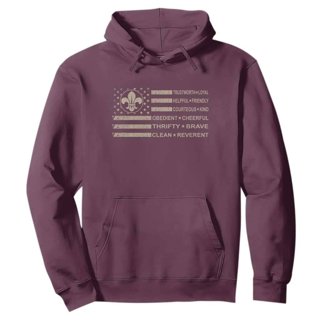 Funny Scout Leader Camping USA American Flag Hoodie TS11 Maroon Print Your Wear