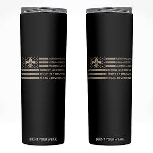 Funny Scout Leader Camping USA American Flag Skinny Tumbler TS11 Black Print Your Wear