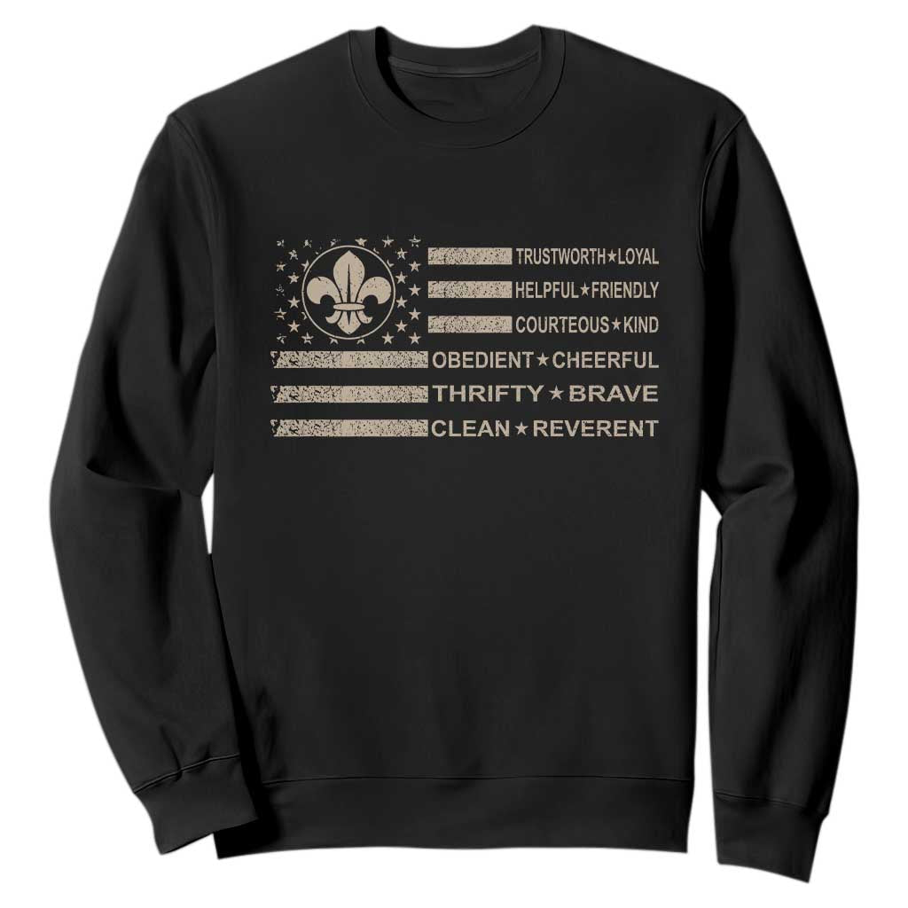 Funny Scout Leader Camping USA American Flag Sweatshirt TS11 Black Print Your Wear