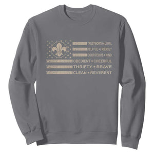 Funny Scout Leader Camping USA American Flag Sweatshirt TS11 Charcoal Print Your Wear