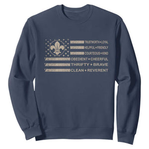 Funny Scout Leader Camping USA American Flag Sweatshirt TS11 Navy Print Your Wear