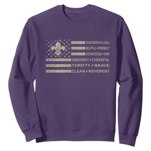 Funny Scout Leader Camping USA American Flag Sweatshirt TS11 Purple Print Your Wear