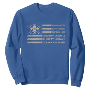 Funny Scout Leader Camping USA American Flag Sweatshirt TS11 Royal Blue Print Your Wear