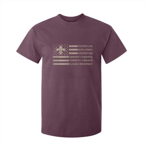 Funny Scout Leader Camping USA American Flag T Shirt For Kid TS11 Maroon Print Your Wear
