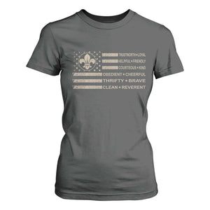 Funny Scout Leader Camping USA American Flag T Shirt For Women TS11 Dark Heather Print Your Wear