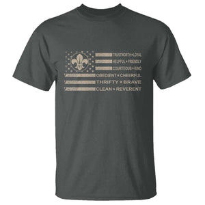 Funny Scout Leader Camping USA American Flag T Shirt TS11 Dark Heather Print Your Wear