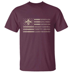Funny Scout Leader Camping USA American Flag T Shirt TS11 Maroon Print Your Wear