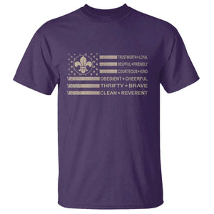 Funny Scout Leader Camping USA American Flag T Shirt TS11 Purple Print Your Wear
