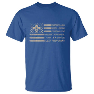 Funny Scout Leader Camping USA American Flag T Shirt TS11 Royal Blue Print Your Wear