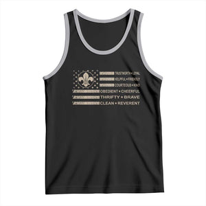 Funny Scout Leader Camping USA American Flag Tank Top TS11 Black Athletic Heather Print Your Wear
