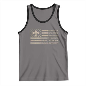 Funny Scout Leader Camping USA American Flag Tank Top TS11 Deep Heather Black Print Your Wear