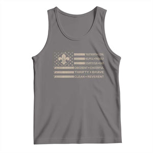 Funny Scout Leader Camping USA American Flag Tank Top TS11 Deep Heather Print Your Wear