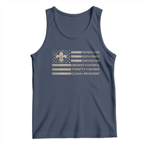Funny Scout Leader Camping USA American Flag Tank Top TS11 Navy Print Your Wear