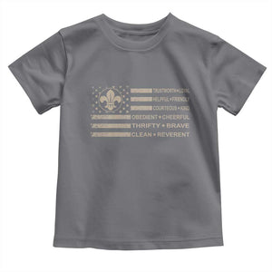Funny Scout Leader Camping USA American Flag Toddler T Shirt TS11 Charcoal Print Your Wear