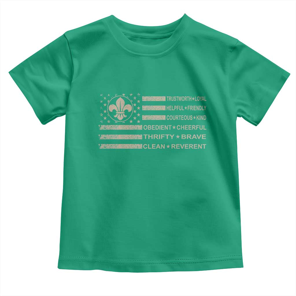 Funny Scout Leader Camping USA American Flag Toddler T Shirt TS11 Irish Green Print Your Wear