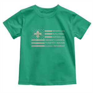 Funny Scout Leader Camping USA American Flag Toddler T Shirt TS11 Irish Green Print Your Wear