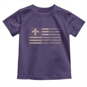 Funny Scout Leader Camping USA American Flag Toddler T Shirt TS11 Purple Print Your Wear