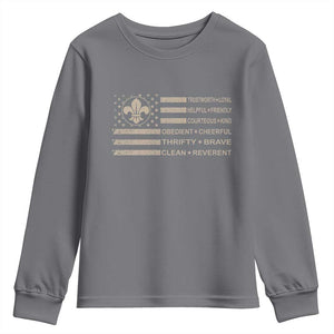Funny Scout Leader Camping USA American Flag Youth Sweatshirt TS11 Charcoal Print Your Wear