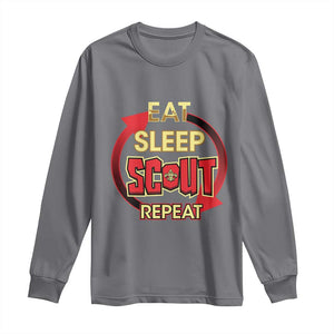 Funny Scout Long Sleeve Shirt Eat Sleep Scout Repeat Scouting Lovers Camping Hiking Outdoors TS02 Charcoal Print Your Wear