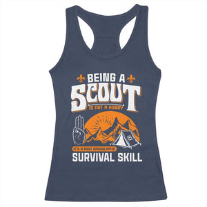 Funny Scout Racerback Tank Top Being A Scout Is Not A Hobby Survival Skill Adventure TS02 Navy Print Your Wear