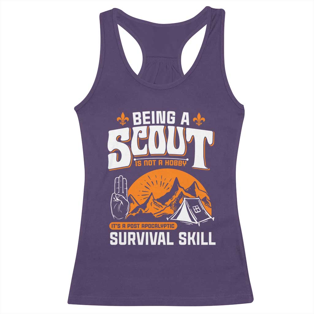 Funny Scout Racerback Tank Top Being A Scout Is Not A Hobby Survival Skill Adventure TS02 Purple Print Your Wear