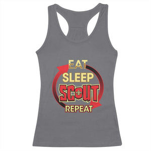 Funny Scout Racerback Tank Top Eat Sleep Scout Repeat Scouting Lovers Camping Hiking Outdoors TS02 Charcoal Print Your Wear
