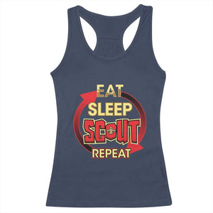 Funny Scout Racerback Tank Top Eat Sleep Scout Repeat Scouting Lovers Camping Hiking Outdoors TS02 Navy Print Your Wear