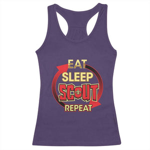 Funny Scout Racerback Tank Top Eat Sleep Scout Repeat Scouting Lovers Camping Hiking Outdoors TS02 Purple Print Your Wear