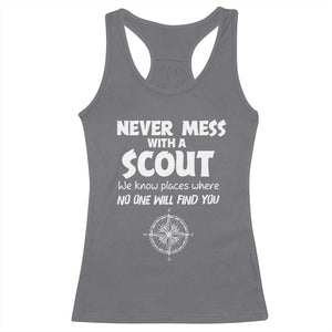 Funny Scout Racerback Tank Top Never Mess With A Scout Compass TS02 Charcoal Print Your Wear