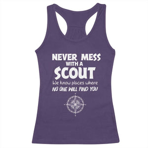 Funny Scout Racerback Tank Top Never Mess With A Scout Compass TS02 Purple Print Your Wear