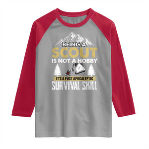 Funny Scout Raglan Shirt Being A Scout Is Not A Hobby It's A Survial Skill Scouting TS02 Sport Gray Red Print Your Wear