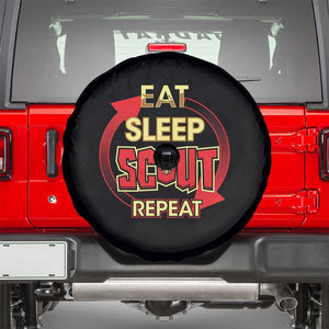 Funny Scout Spare Tire Cover Eat Sleep Scout Repeat Scouting Lovers Camping Hiking Outdoors TS02 Black Print Your Wear