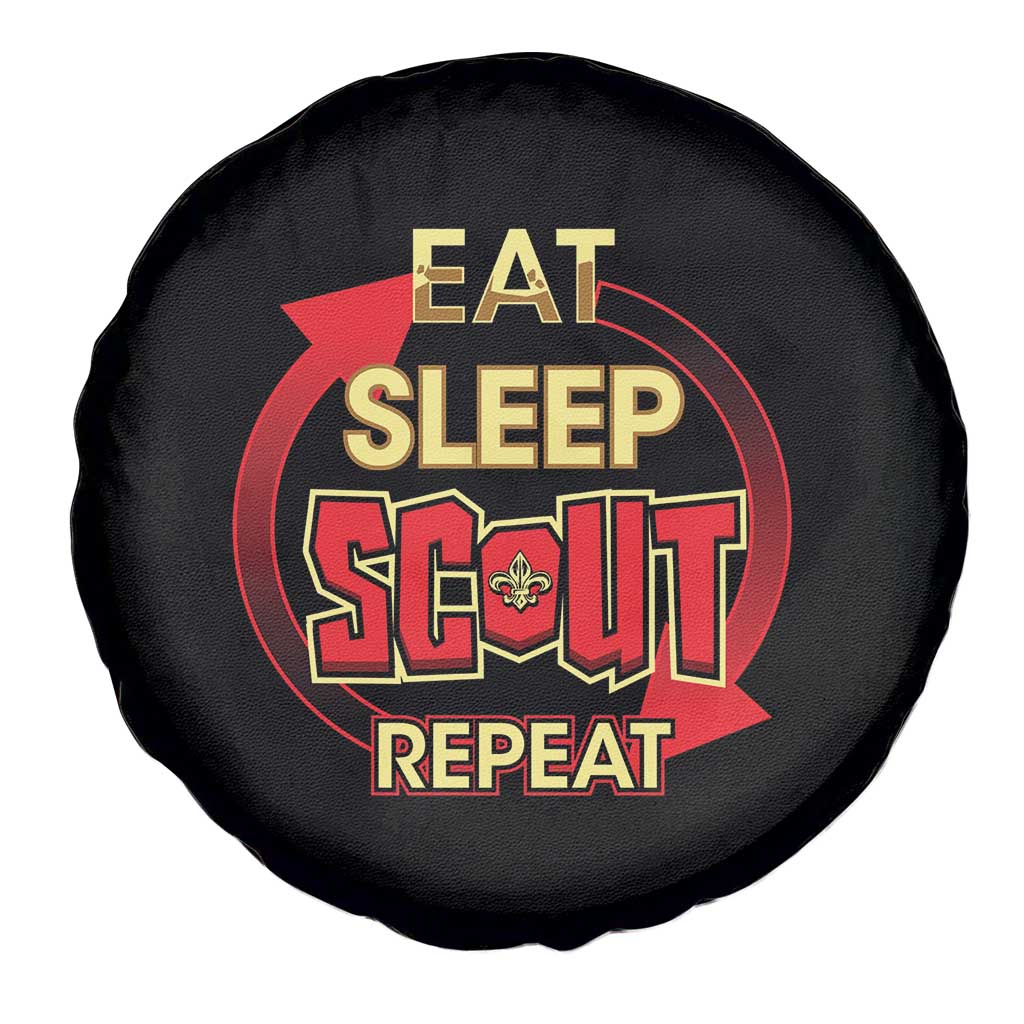 Funny Scout Spare Tire Cover Eat Sleep Scout Repeat Scouting Lovers Camping Hiking Outdoors TS02 Print Your Wear