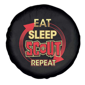 Funny Scout Spare Tire Cover Eat Sleep Scout Repeat Scouting Lovers Camping Hiking Outdoors TS02 Print Your Wear