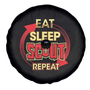 Funny Scout Spare Tire Cover Eat Sleep Scout Repeat Scouting Lovers Camping Hiking Outdoors TS02 Print Your Wear