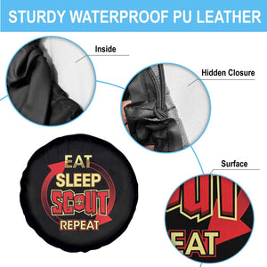 Funny Scout Spare Tire Cover Eat Sleep Scout Repeat Scouting Lovers Camping Hiking Outdoors TS02 Print Your Wear