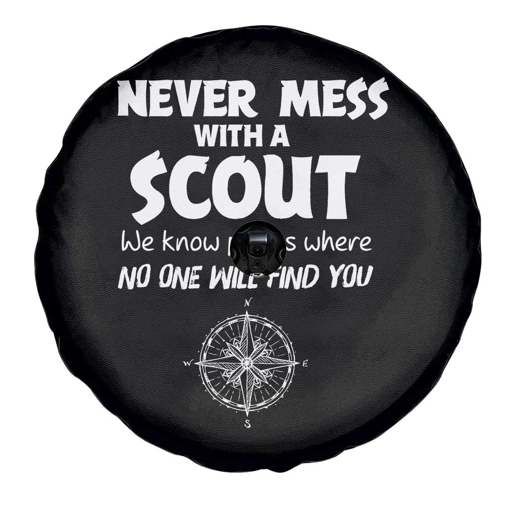 Funny Scout Spare Tire Cover Never Mess With A Scout Compass TS02 Print Your Wear