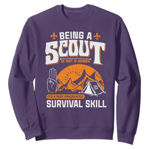 Funny Scout Sweatshirt Being A Scout Is Not A Hobby Survival Skill Adventure TS02 Purple Print Your Wear