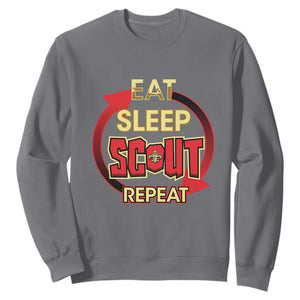Funny Scout Sweatshirt Eat Sleep Scout Repeat Scouting Lovers Camping Hiking Outdoors TS02 Charcoal Print Your Wear